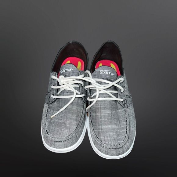 Skechers GOwalk Lite Isla Boat Shoe Gray Size 8 - Picture 2 of 5